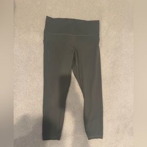 Lululemon Army Green Wunder Train Leggings with Pockets